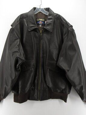 VTG US Wings Jacket XXXL Goat Skin Leather A-2 Flight Bomber Military